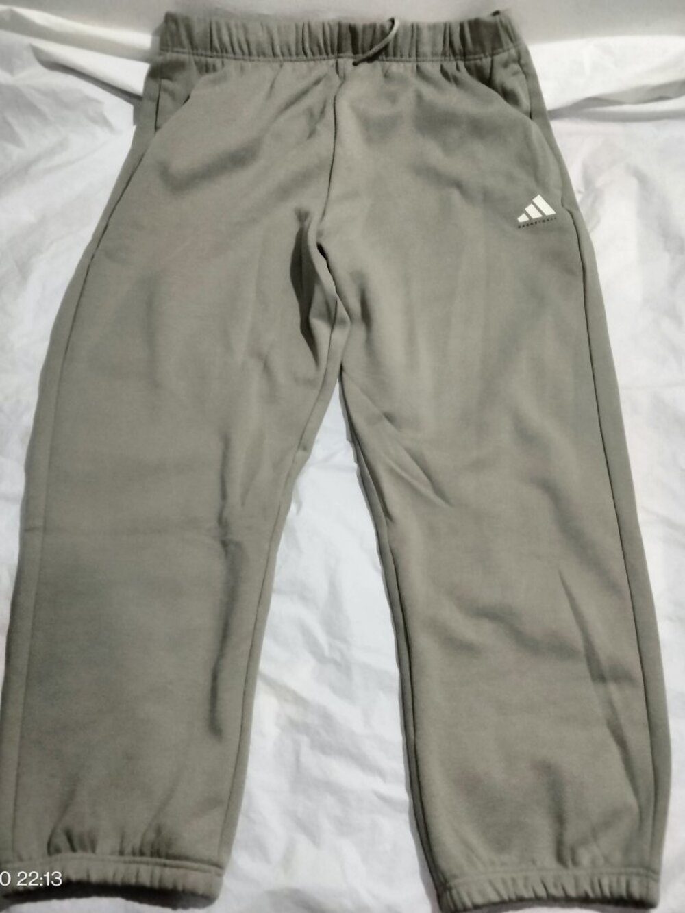 adidas Basketball Fleece Joggers Sweatpants Mens Size XL Putty Beige JC7845